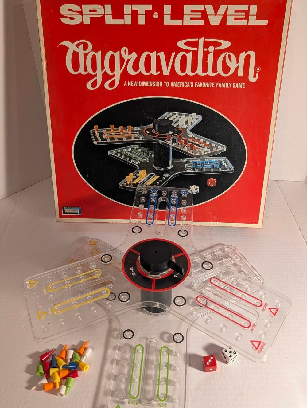 Vintage 1971 Lakeside Split Level Aggravation Board Game 3D Complete